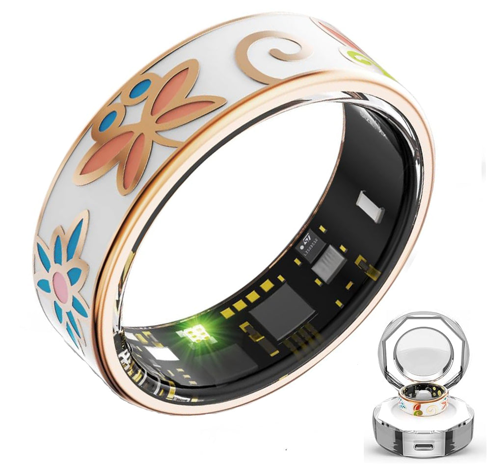 Wrongduck Butterfly Pattern Bluetooth Smart Ring Health Tracker