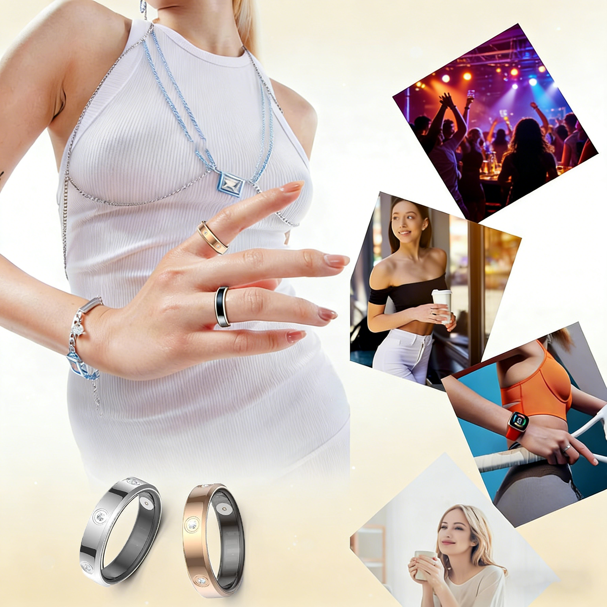 Wrongduck HR1 Bluetooth Smart Ring Health Tracker for Women