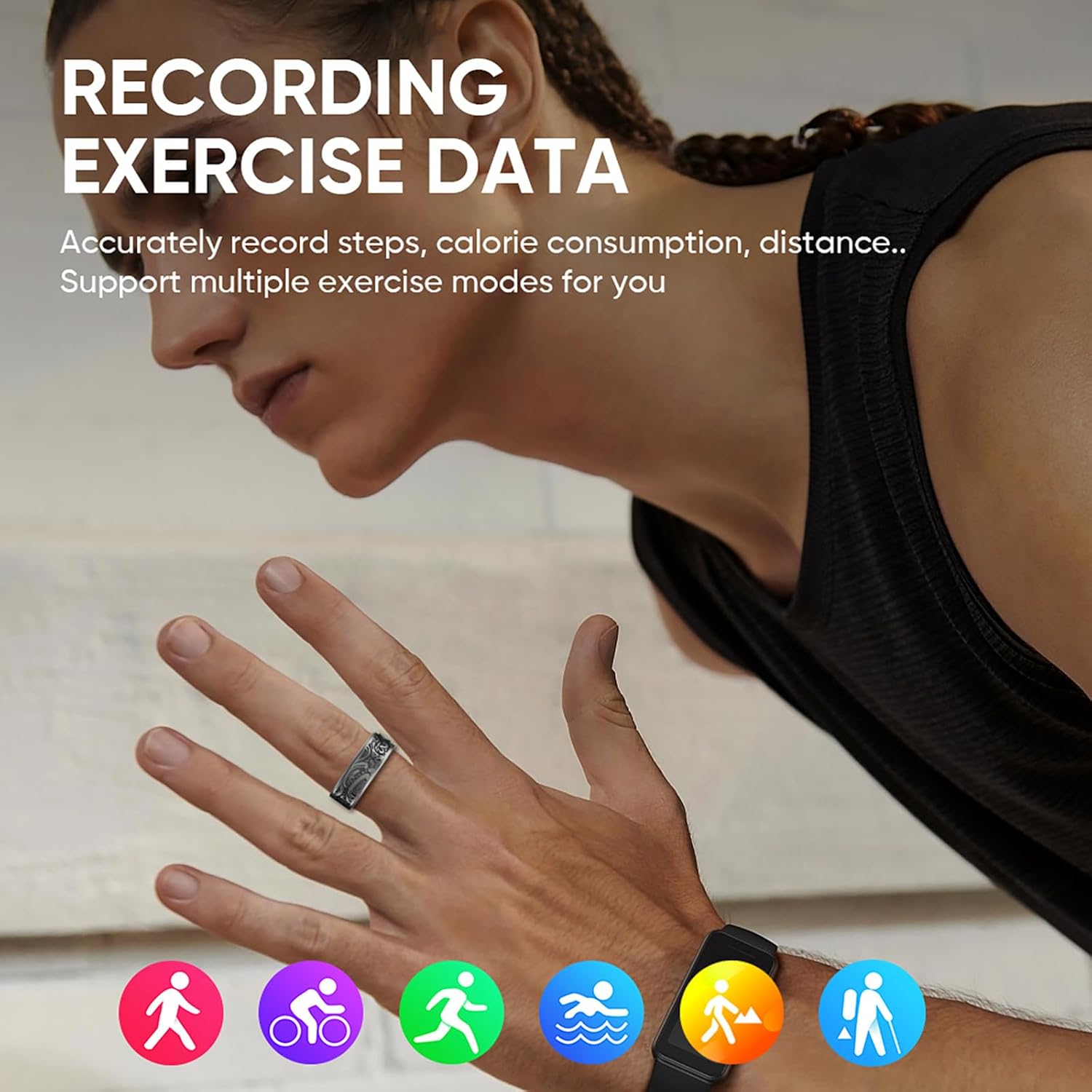 Wrongduck Gothic Bluetooth Smart Ring Health Tracker