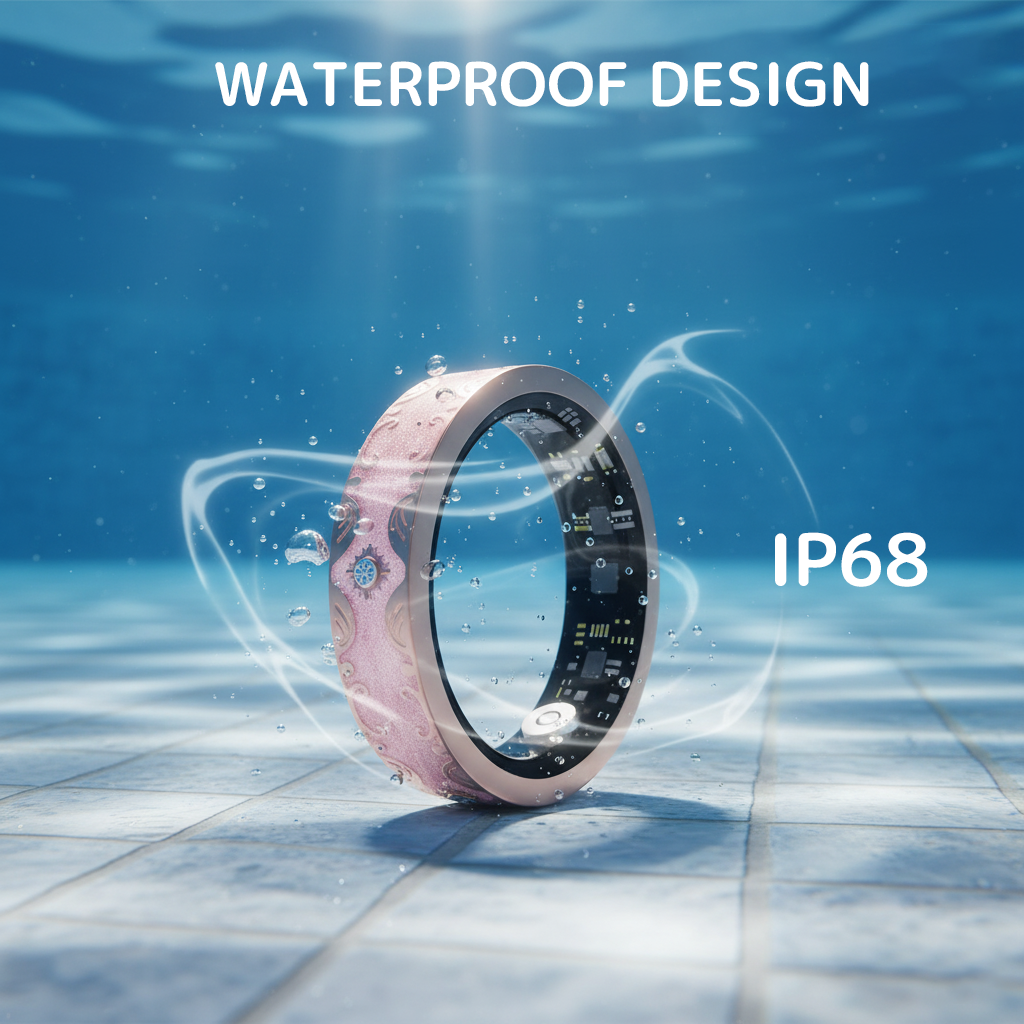 Wrongduck Retro Bluetooth Smart Ring Health Tracker for Women