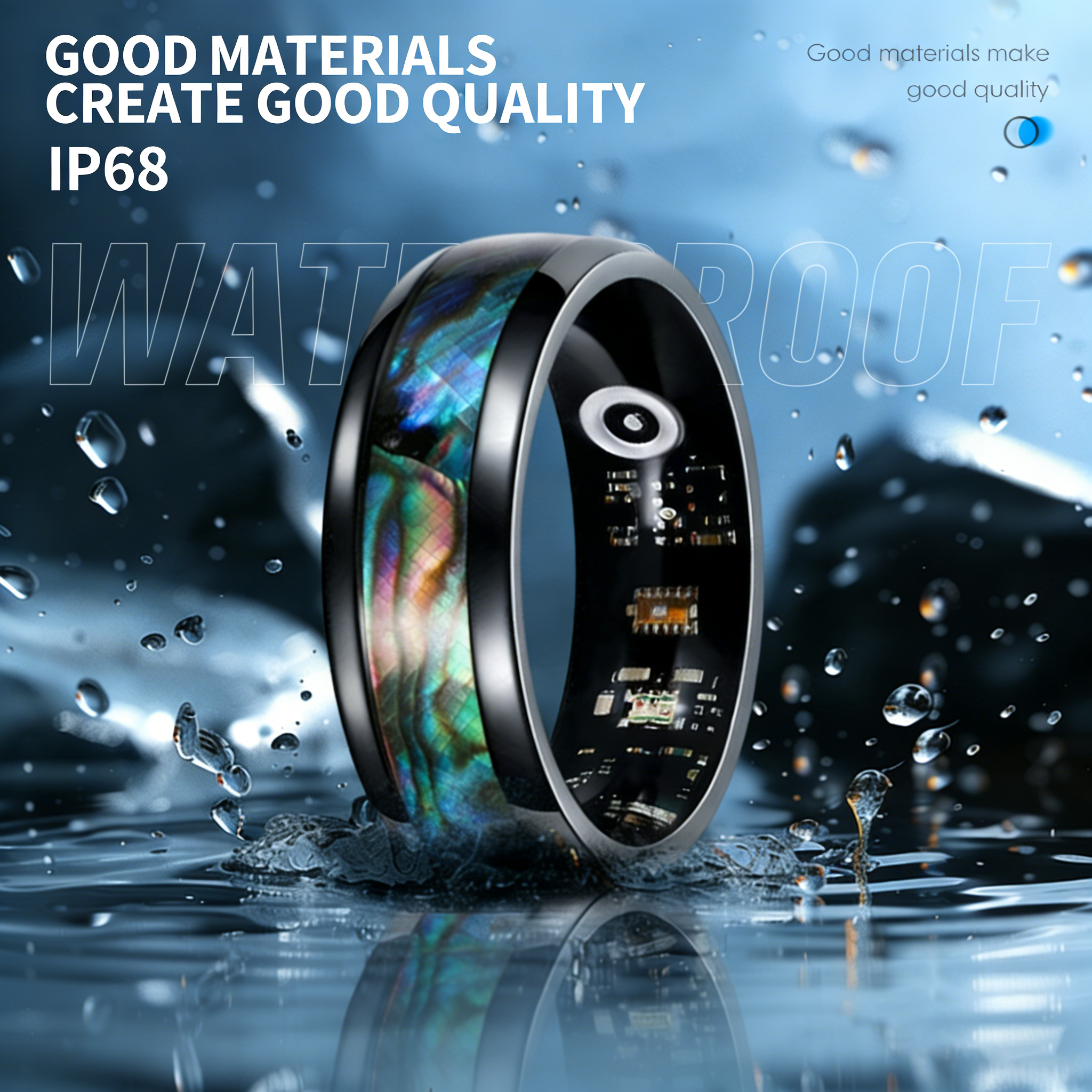 Wrongduck Rainbow Shell Bluetooth Smart Ring Health Tracker