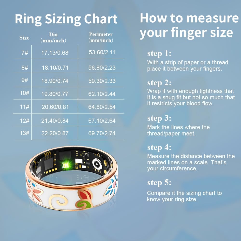 Wrongduck Butterfly Pattern Bluetooth Smart Ring Health Tracker