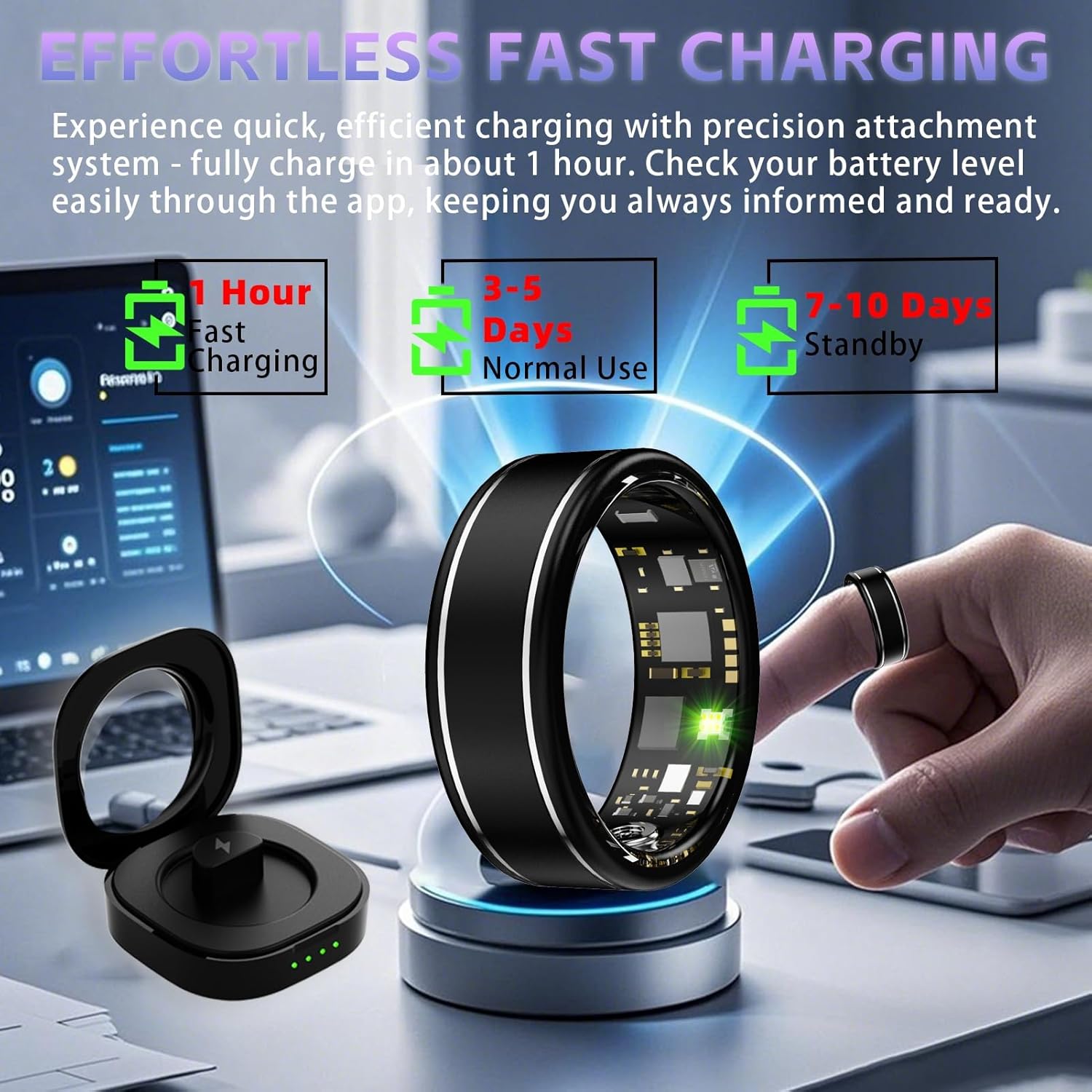 Wrongduck Bluetooth Smart Ring mit Satin-Finish als Gesundheitstracker