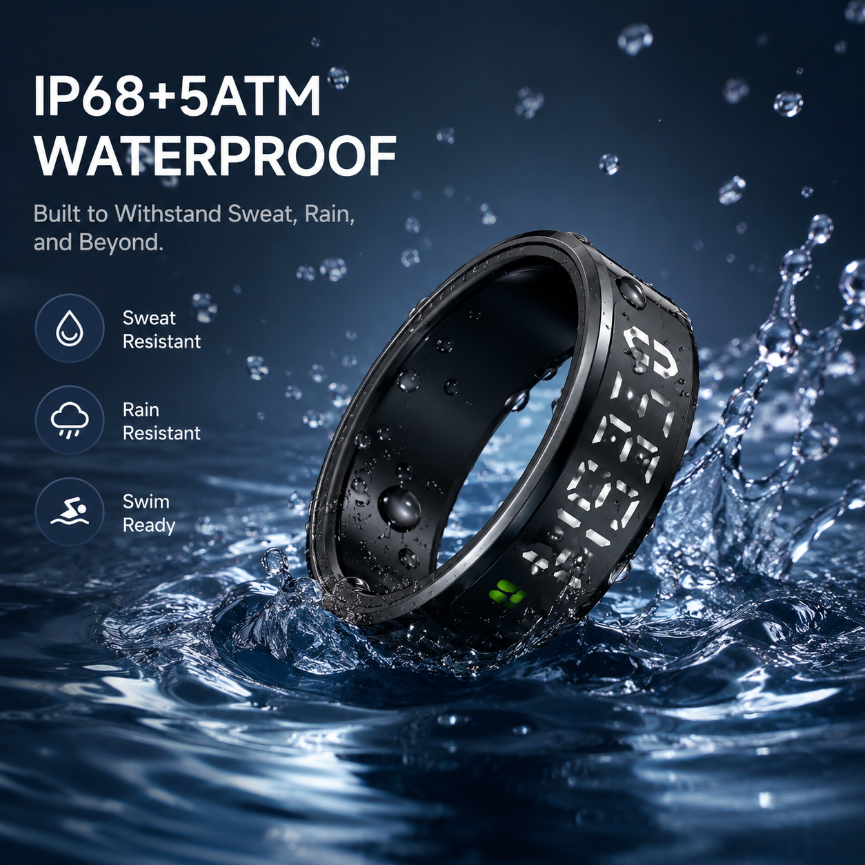 Wrongduck SY1 Bluetooth Smart Ring Health Tracker Vibration Alerts