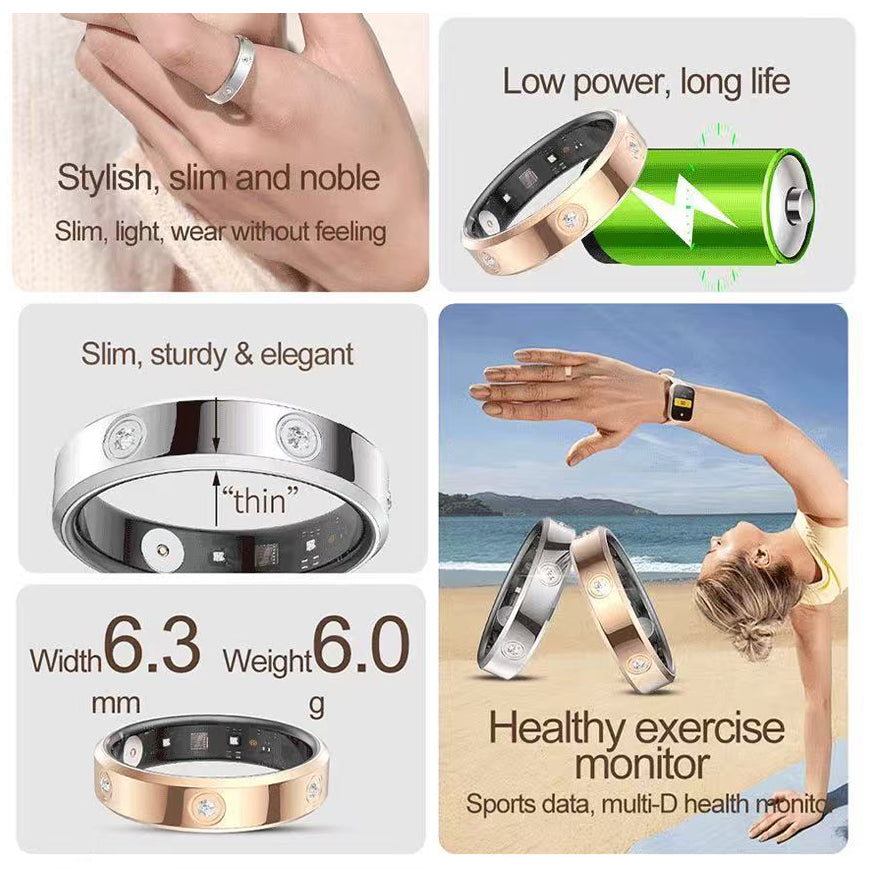 Wrongduck HR1 Bluetooth Smart Ring Health Tracker for Women