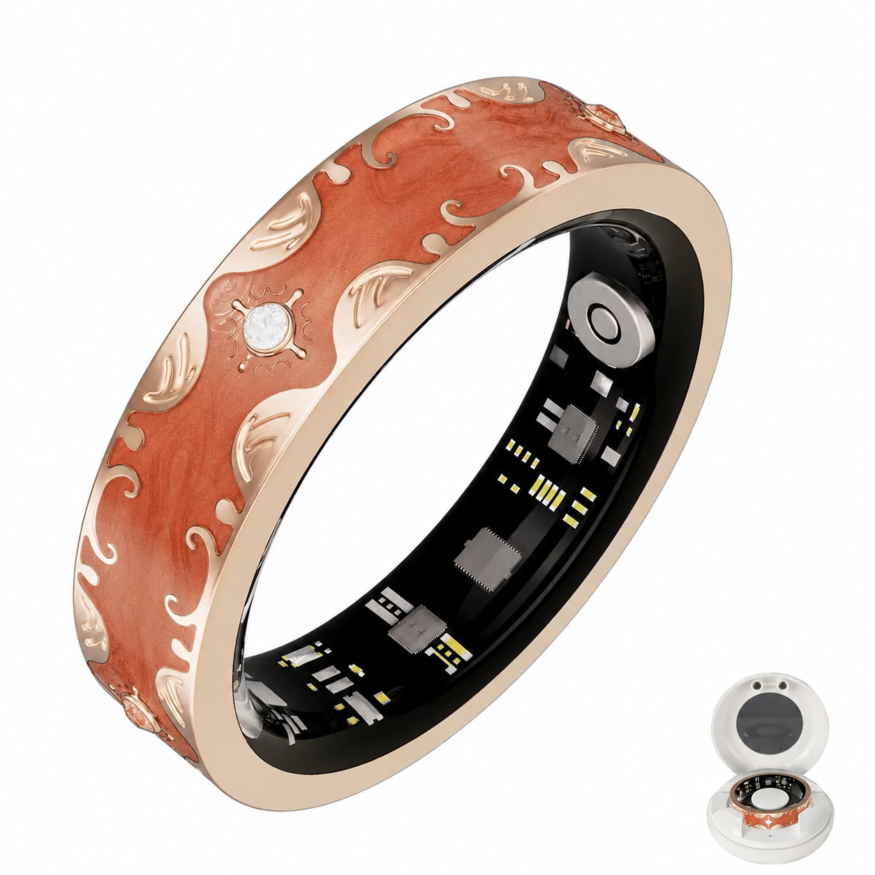 Wrongduck Retro Bluetooth Smart Ring Health Tracker for Women