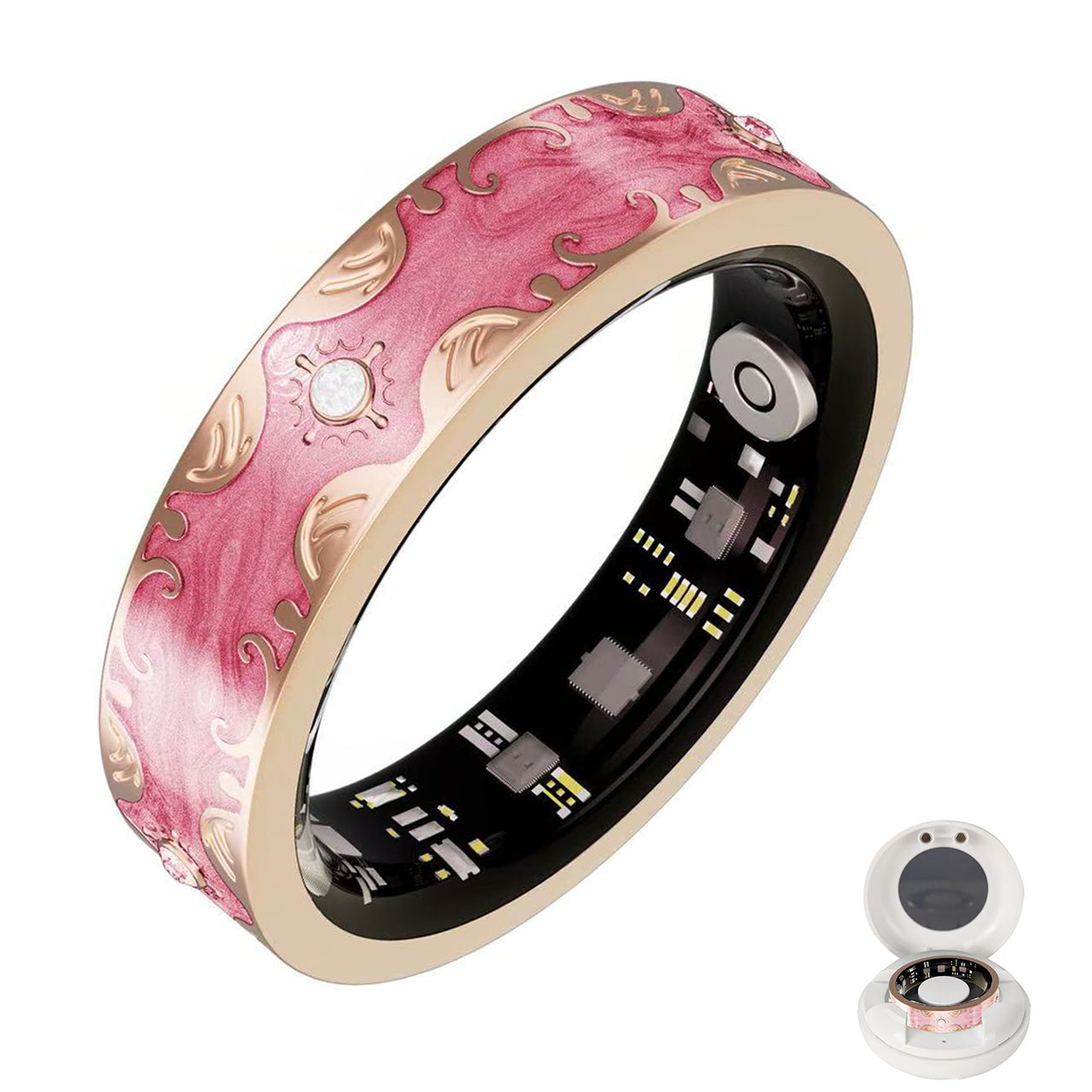 Wrongduck Retro Bluetooth Smart Ring Health Tracker for Women