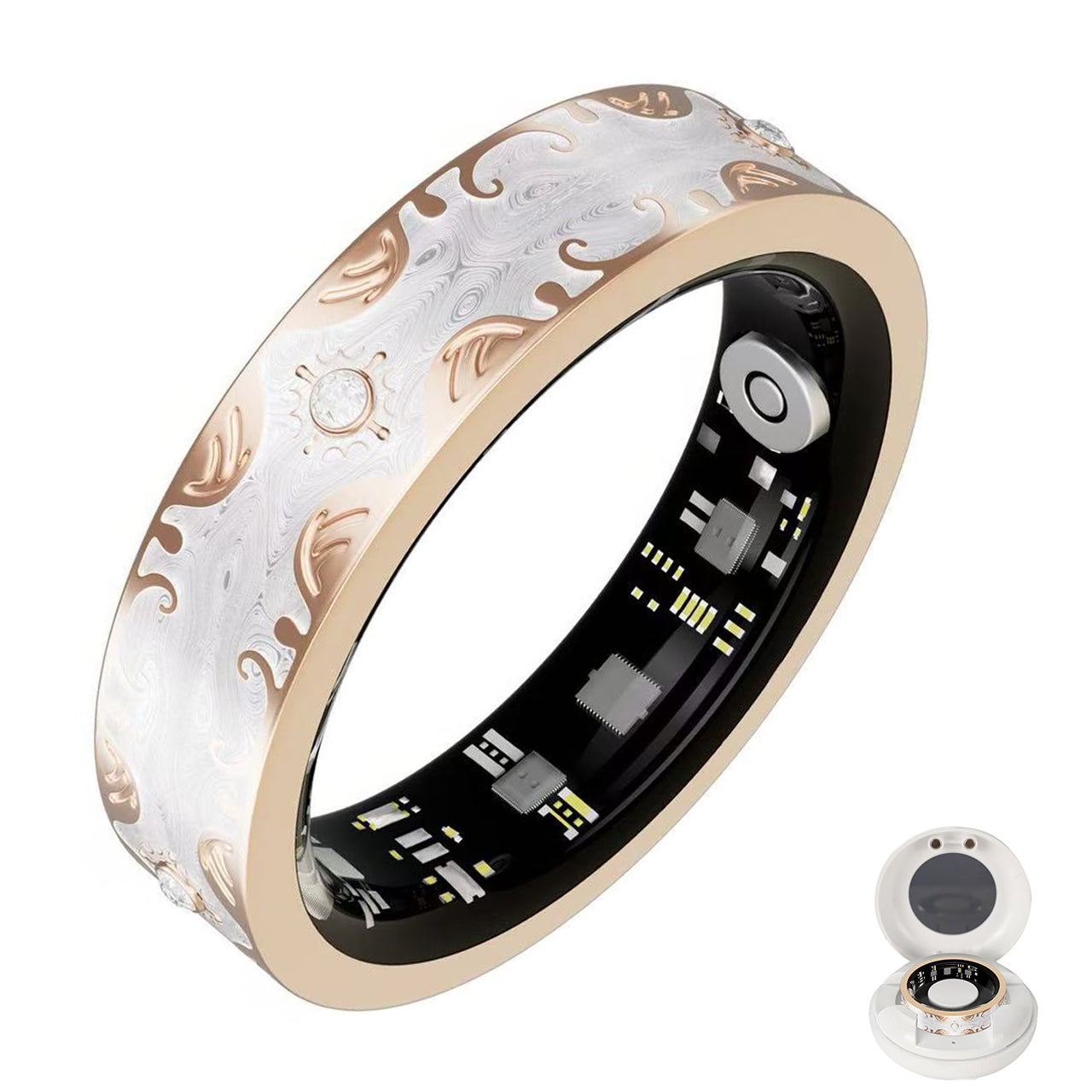 Wrongduck Retro Bluetooth Smart Ring Health Tracker for Women