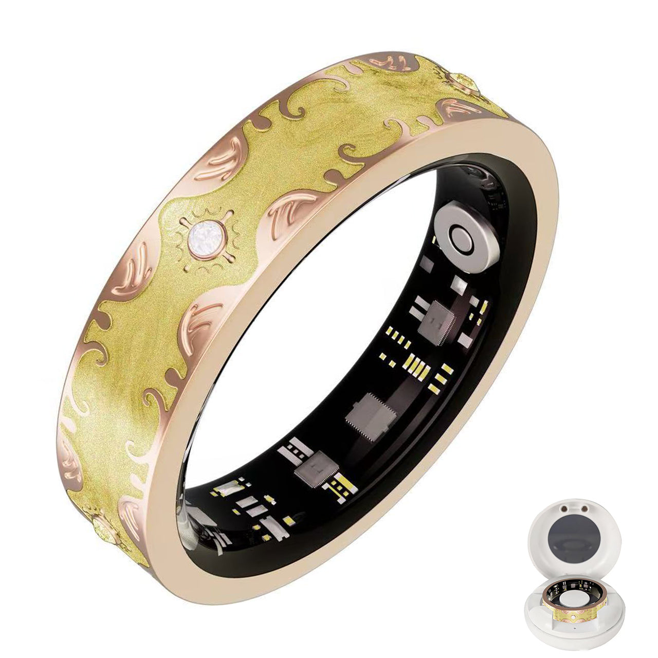 Wrongduck Retro Bluetooth Smart Ring Health Tracker for Women