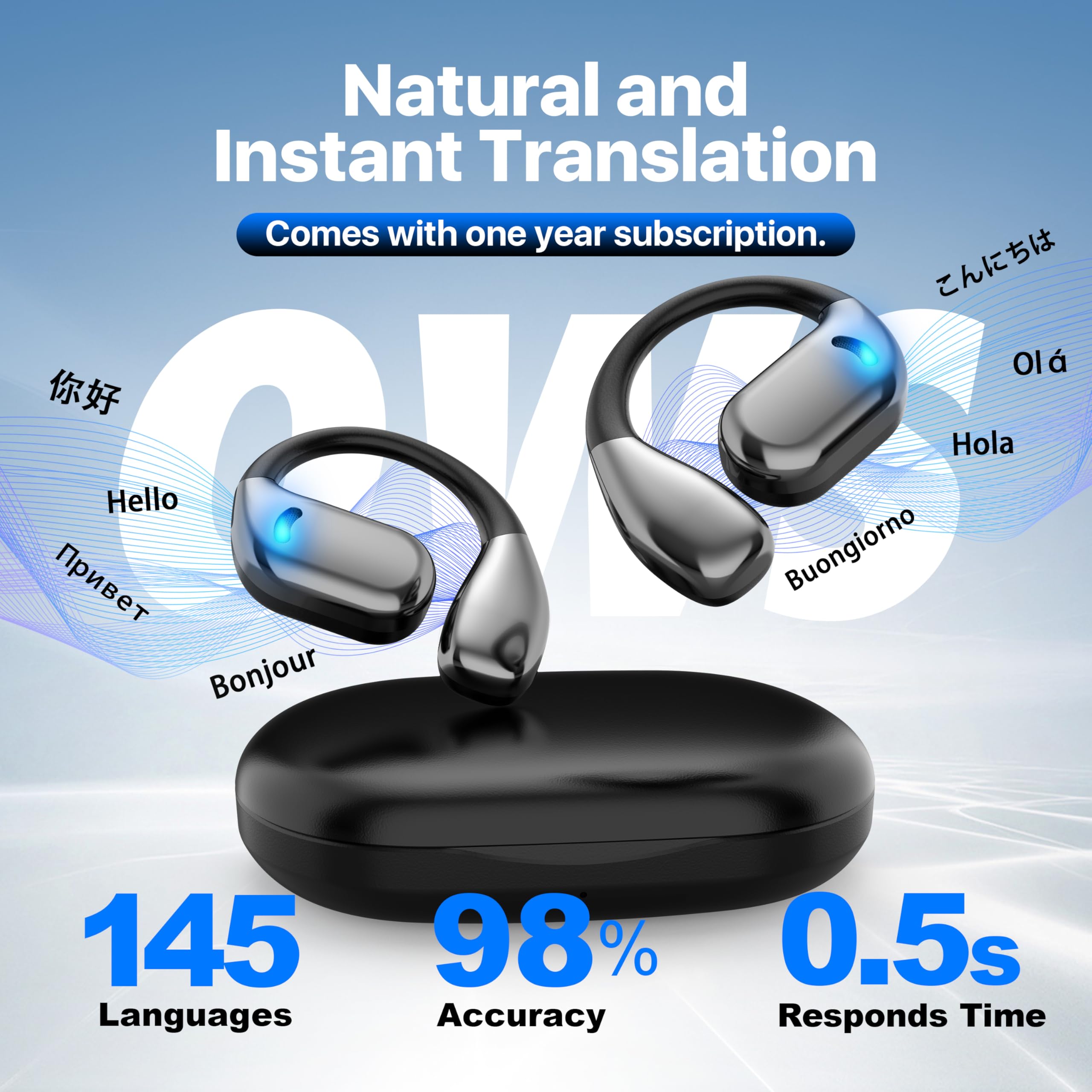 Auriculares inalámbricos Bluetooth Wrongduck M75 Ai Translator