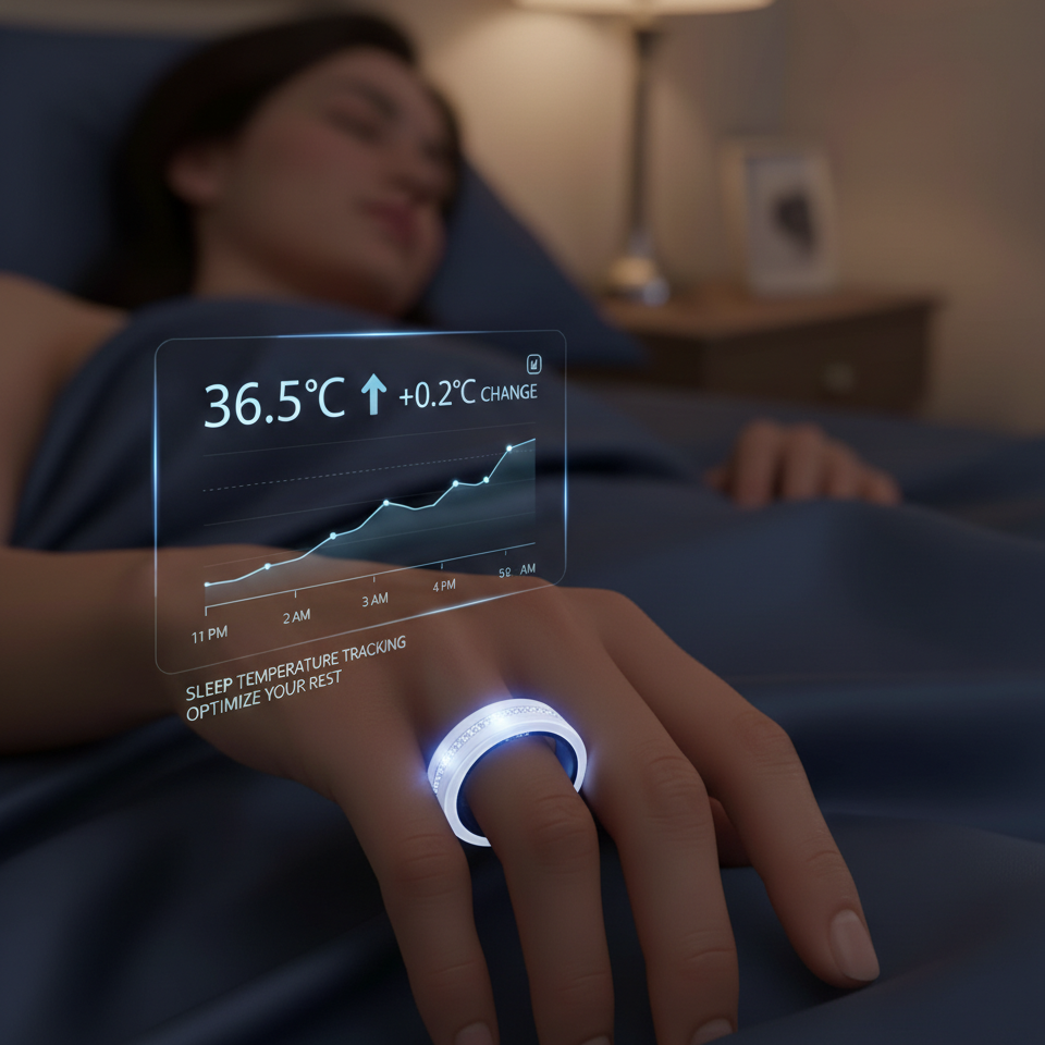 Wrongduck V6 Anneau Intelligent Bluetooth Suivi de Santé pour Femmes