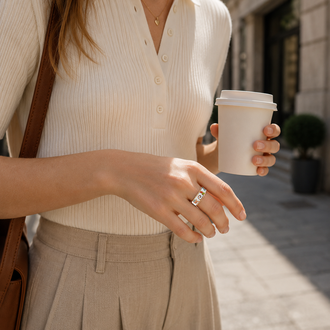 Anillo inteligente con Bluetooth y diseño floral de mariposas de Wrongduck