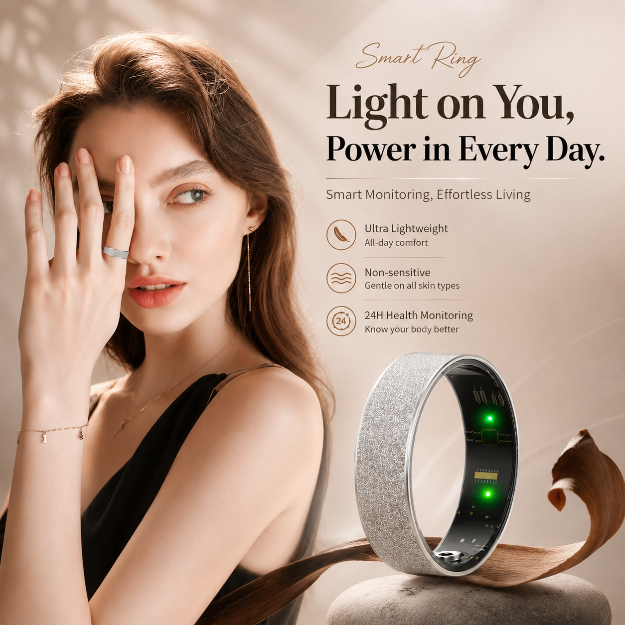 Wrongduck V3 Bluetooth Smart Ring Gesundheits-Tracker