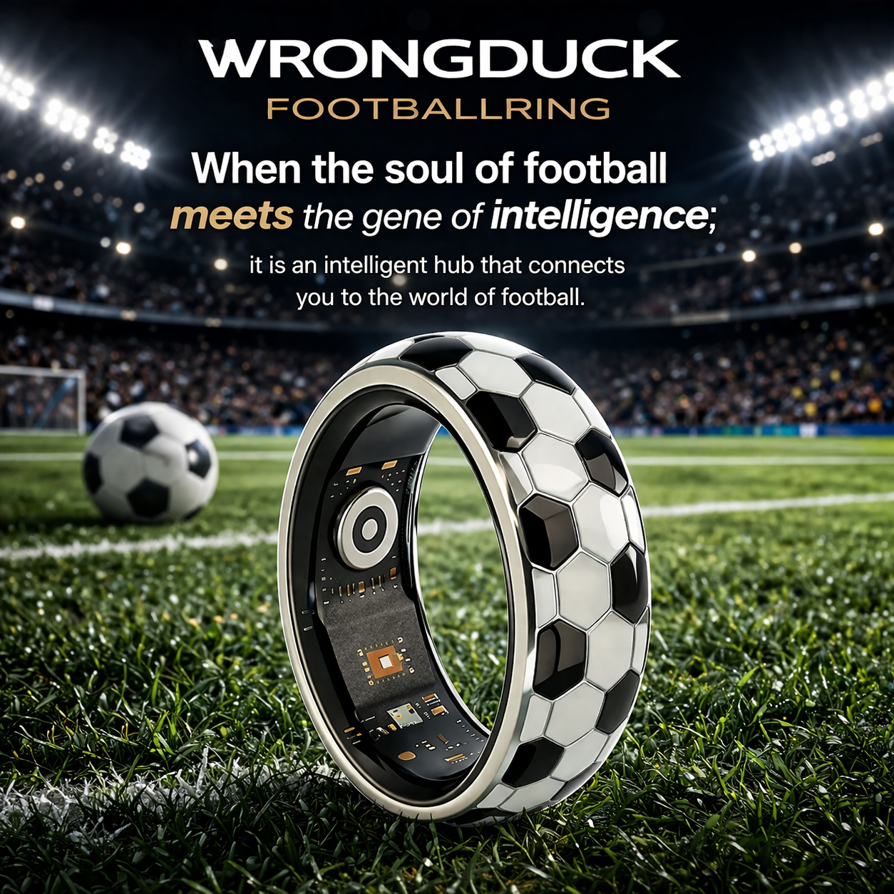 Wrongduck Football Bluetooth Smart Ring Gesundheits-Tracker
