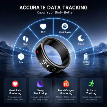 Wrongduck SY1 Bluetooth Smart Ring Health Tracker Vibration Alerts