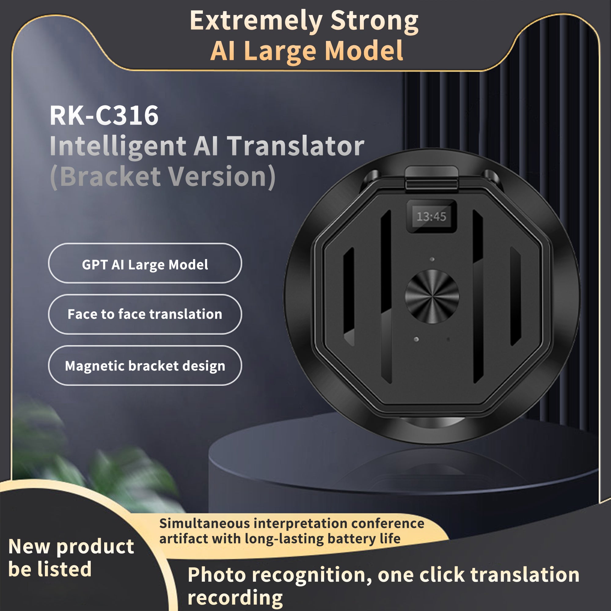 Wrongduck C316 Magnetic Portable AI Translator Language Translator