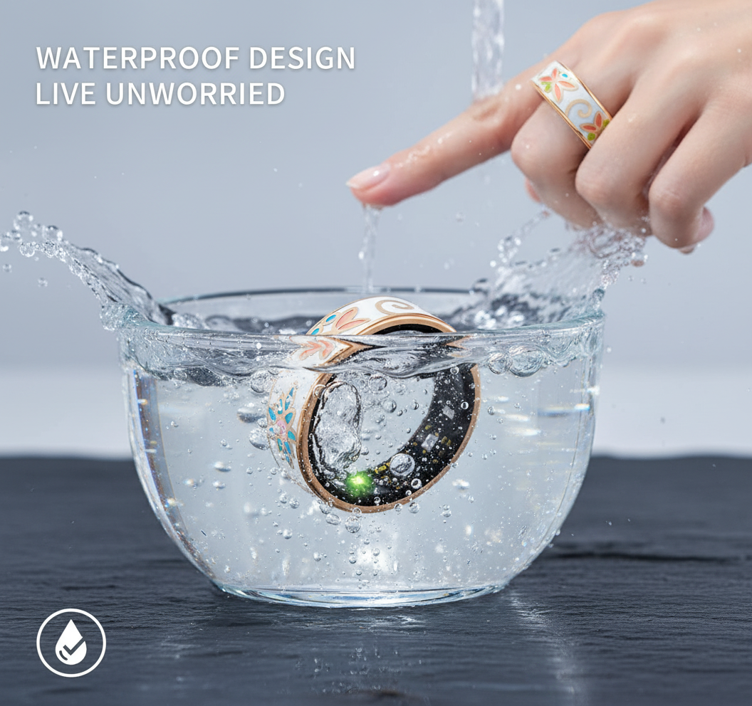 Wrongduck Butterfly Pattern Bluetooth Smart Ring Health Tracker