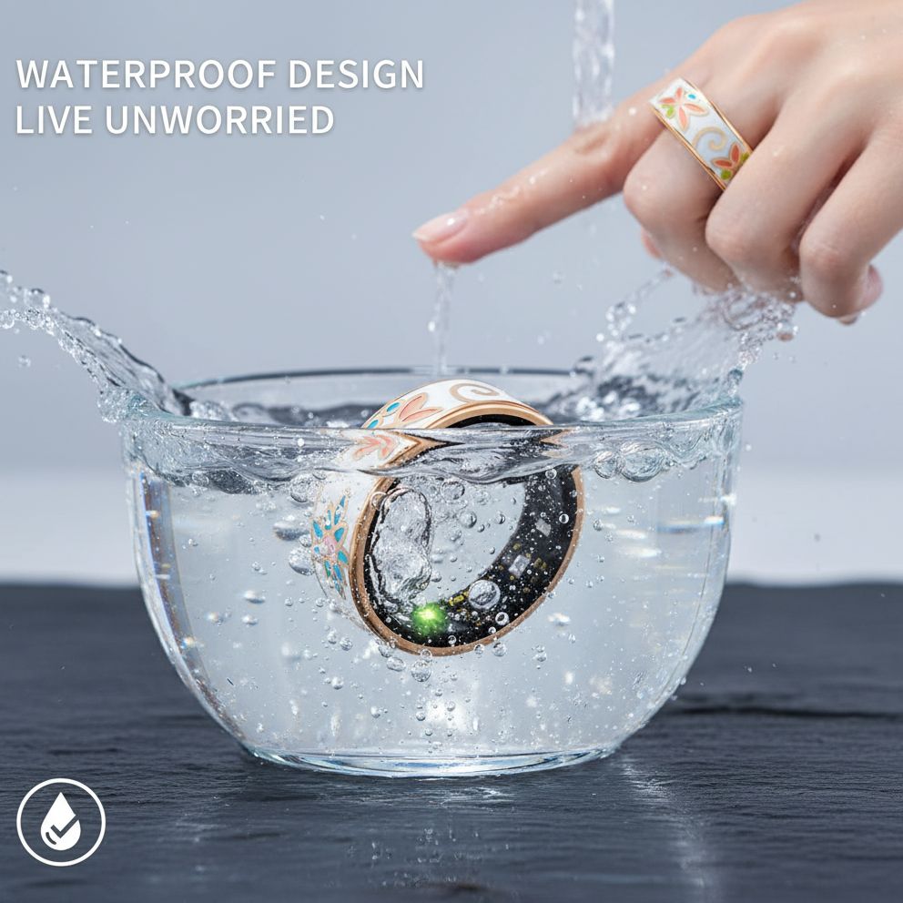 Wrongduck Butterfly Floral Bluetooth Smart Ring Health Tracker