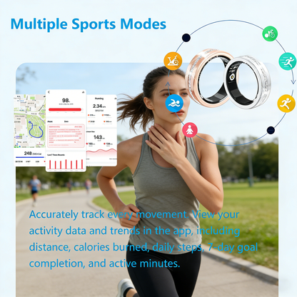 Wrongduck V6 Bluetooth Smart Ring Health Tracker for Women