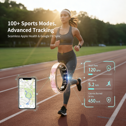 Wrongduck Retro Bluetooth Smart Ring Health Tracker for Women