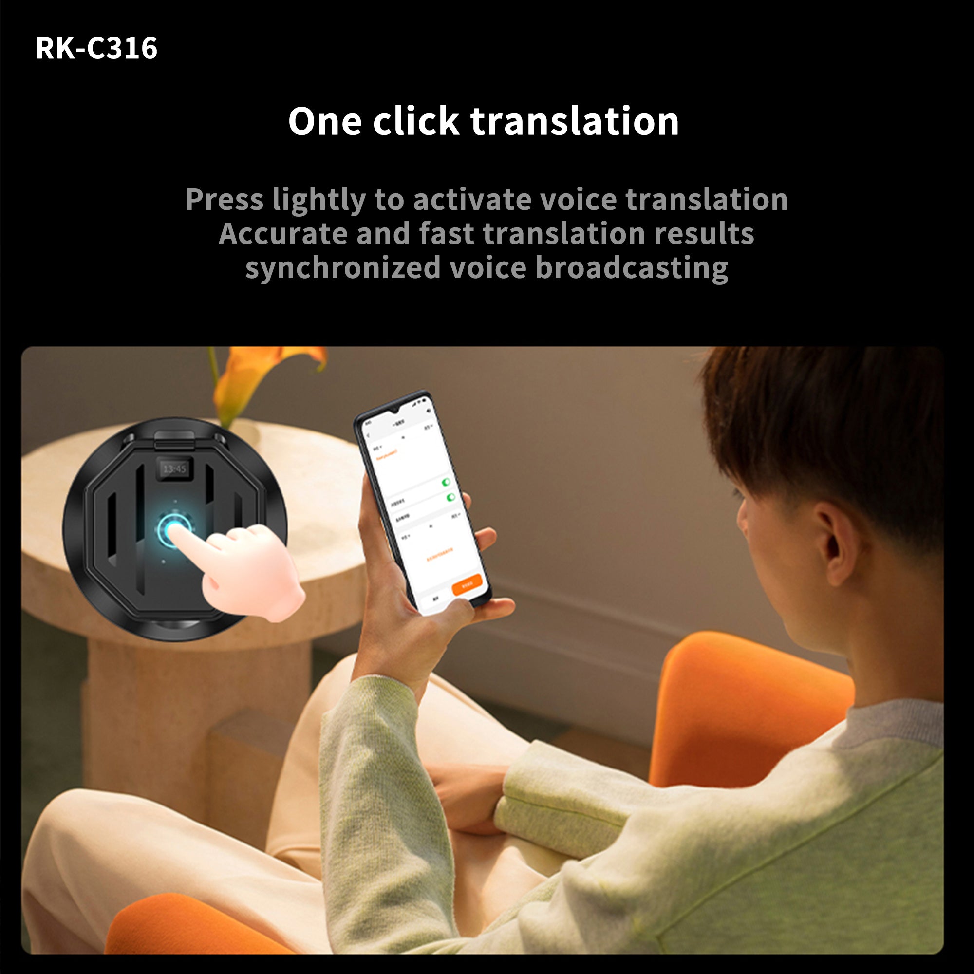 Wrongduck C316 Magnetic Portable AI Translator Language Translator