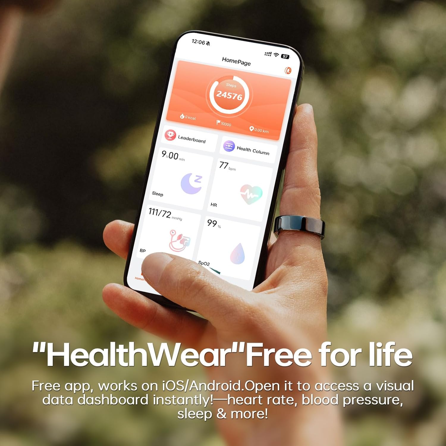 Wrongduck SR9 Ceramics Bluetooth Smart Ring Health Tracker