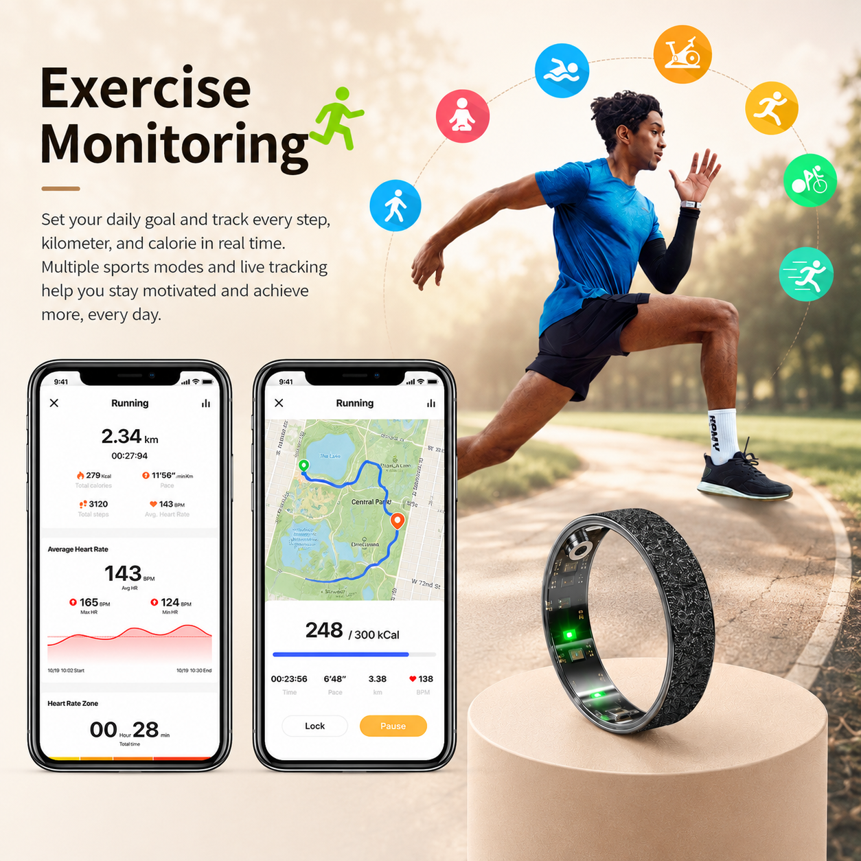 Wrongduck V3 Bluetooth Smart Ring Gesundheits-Tracker