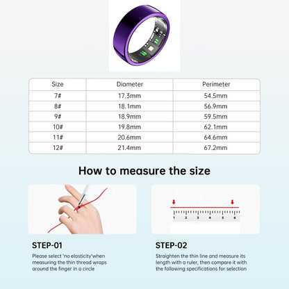 Wrongduck Purple Bluetooth Smart Ring Health Tracker