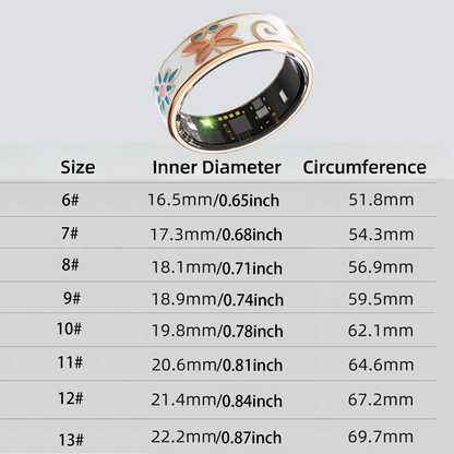 Wrongduck Butterfly Floral Bluetooth Smart Ring Health Tracker