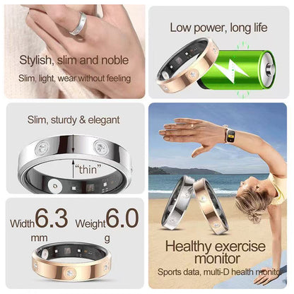 Wrongduck HR1 Bluetooth Smart Ring Health Tracker for Women