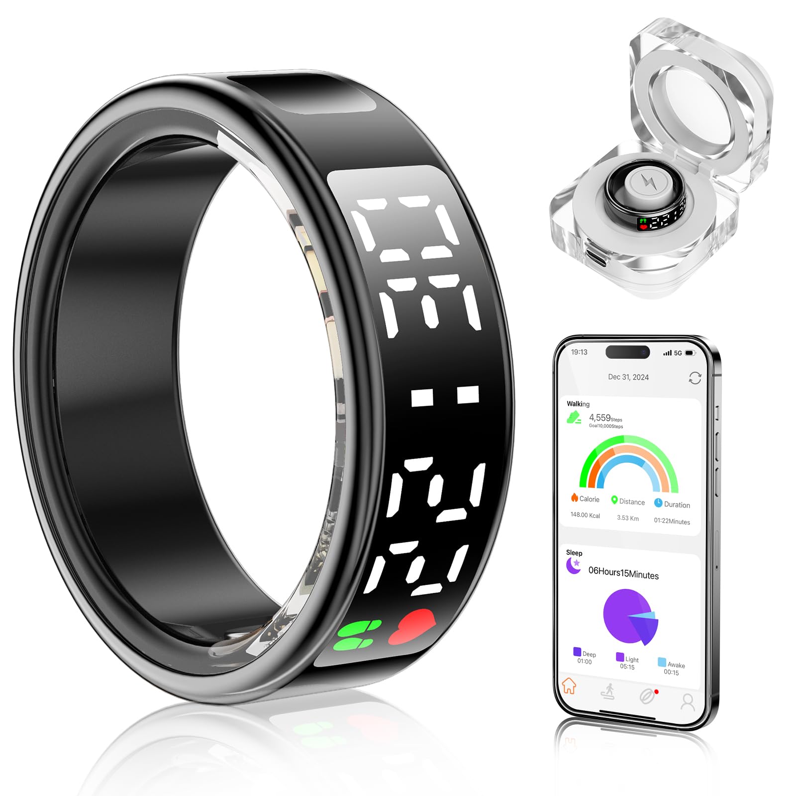 Wrongduck SR2 Bluetooth Smart Ring Gesundheitstracker 