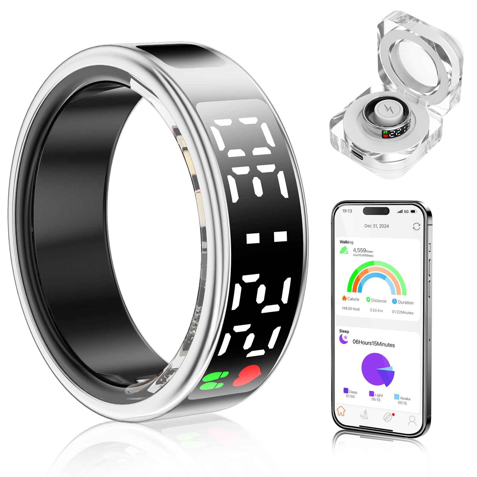 Wrongduck SR2 Bluetooth Smart Ring Gesundheitstracker 