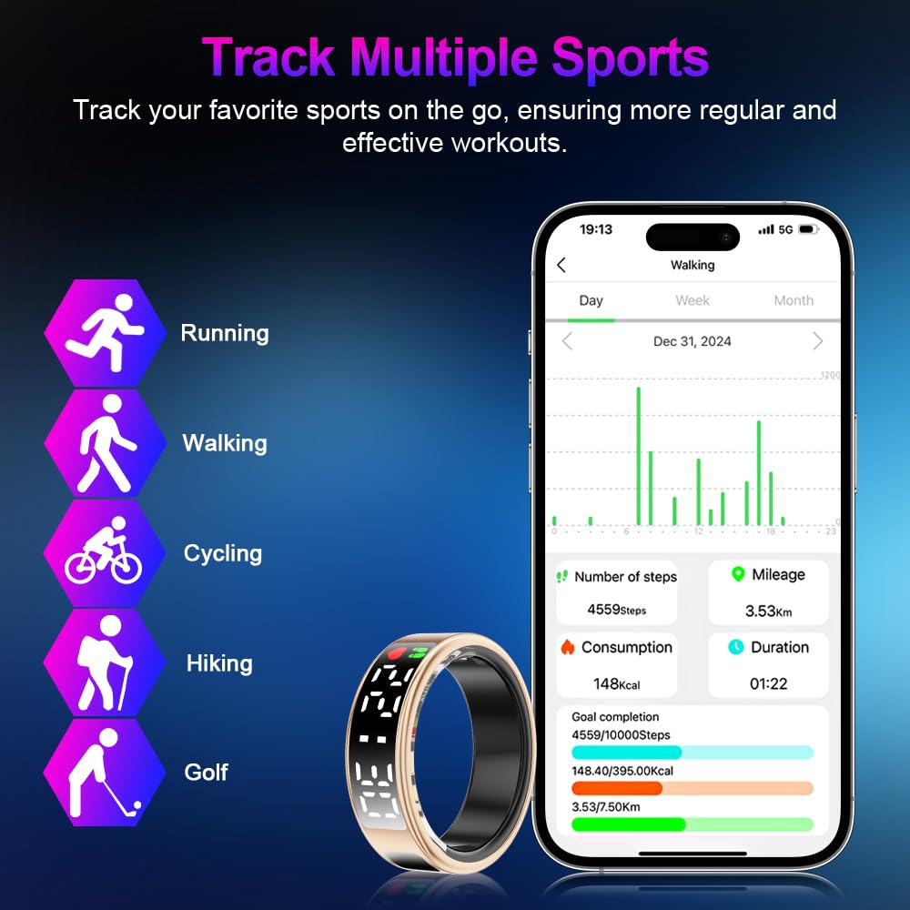 Wrongduck SR2 Bluetooth Smart Ring Gesundheitstracker 