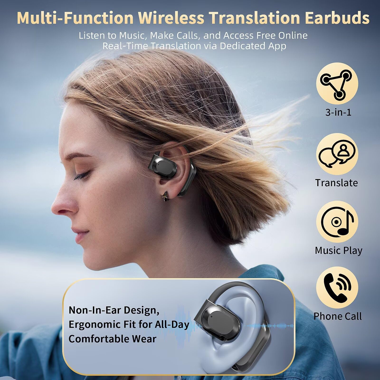 Wrongduck M62 Ai Translator Kabellose Bluetooth-Ohrhörer 