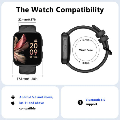 Wrongduck HM57 Smartwatch Erweiterter Gesundheits- und Fitness-Tracker 