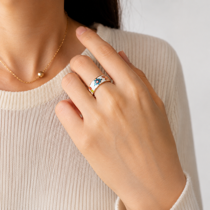 Anillo inteligente con Bluetooth y diseño floral de mariposas de Wrongduck