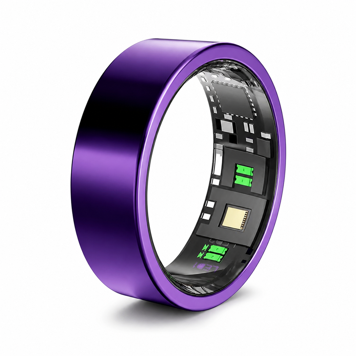 Purple smart ring angled white background product view#color_purple